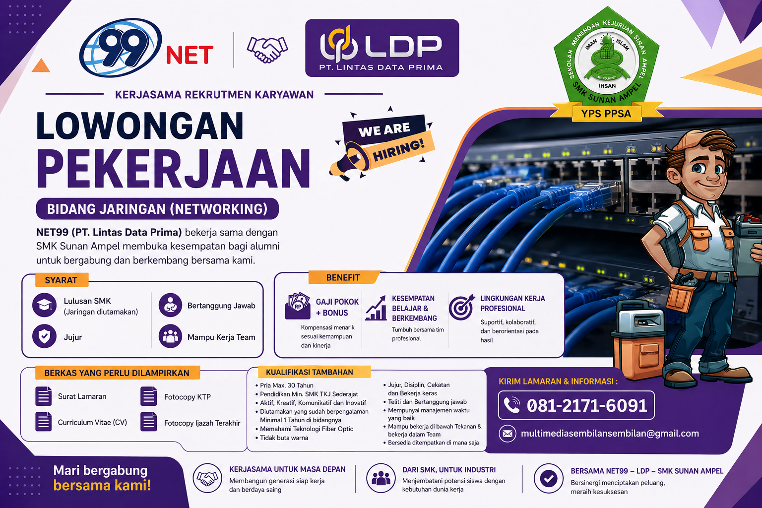 Lowongan Pekerjaan Bidang BROADBAND JARINGAN FIBER OPTIC